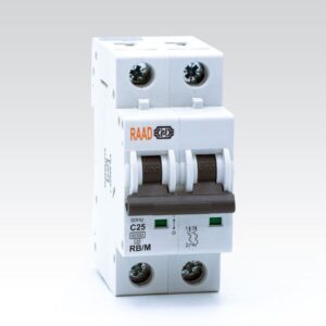 کلید مینیاتوری 2 پل 25 آمپر | 6 کیلوآمپر | AC | تیپ C