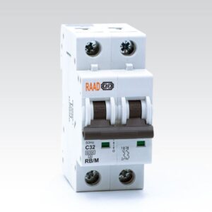 کلید مینیاتوری 2 پل 32 آمپر | 6 کیلوآمپر | AC | تیپ C