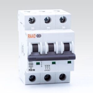 کلید مینیاتوری 3 پل 63 آمپر | 6 کیلوآمپر | AC | تیپ C